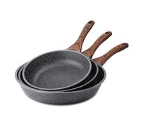 SENSARTE Sartén antiadherente de 20 cm+24 cm+28 cm, revestimiento de granito suizo, sartén para tortilla, utensilios de cocina de piedra saludables para chef's Pan, cocina de gas e inducción