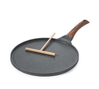 SENSARTE Sartén antiadherente para crepes, revestimiento de granito suizo, sartén plana para panqueques, plancha Tawa de 10 pulgadas con mango que se mantiene fresco, compatible con inducción