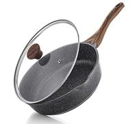 SENSARTE Sartén antiadherente, sartén profunda de 10/11/12 pulgadas, sartén con tapa, mango que se mantiene fresco, sartén de cocina de piedra saludable, compatible con inducción (10 pulgadas/3.5