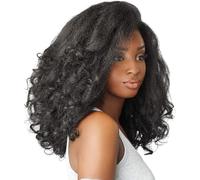 Sensationnel Curls Kinksandco - Media peluca para hacer lluvia, gorro de cordón para texturas naturales de cabello 3C a 4C (1B negro apagado)