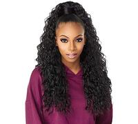 Sensationnel Instant Up & Down IUD 2 Peluca parcial y coleta con cordón, 4 peinados en 1, color negro apagado (1B OFFBLACK)