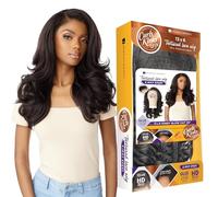 Sensationnel Kinksandco Kinkyedges - Peluca ondulada de 50,8 cm, 33 x 6 cm, con encaje frontal, textura natural rizada, línea de pelo natural 3C a 4C, color dorado