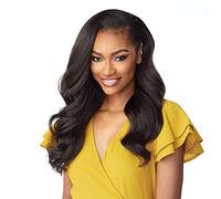 Sensationnel Media peluca de tejido instantáneo, 4 pelucas sintéticas con cordón ajustable para mezclar el cabello sin costuras (1 negro azabache)