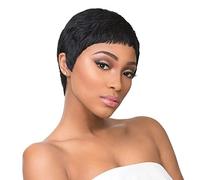 Sensationnel Peluca de cabello humano Imperio, colecciones inspiradas en celebridades de Ria (1B negro apagado)