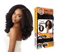 Sensationnel Peluca rizada Kinksandco Kinkyedges - Juego de rodillos tipo afro de 16 pulgadas, raya en Y, encaje natural, línea capilar con bordes para texturas naturales de cabello de 3C a 4C (1B