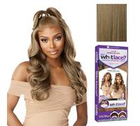 Sensationnel - Pelucas What Lace Glenna de encaje frontal de 33 x 15,2 cm, atadas a mano, sin pegamento, sintéticas con densidad natural predepilada (color marrón LIGHTASHBROWN)