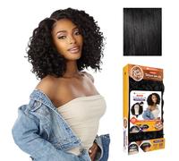 Sensationnel Rizos Kinksandco Kinkyedges Peluca rizada rizada de 35,56 cm, raya en Y, línea capilar natural con bordes para texturas naturales de cabello 3C a 4C (1 negro azabache)