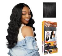 Sensationnel Rizos Kinksandco Kinkyedges peluca - Varita suelta rizada de 24 pulgadas con encaje en Y, línea capilar natural con bordes para texturas naturales de cabello de 3C a 4C (1 negro azabache)