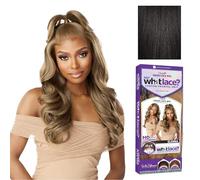 Sensationnel What Lace 13X6 Wigs - Glenna Lacefront Hand Tied Glueless Synthetic with Natural Density Preplucked Hairline (1B OFFBLACK)