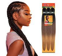Sensationnel Xpression SM1B/30 - Pelo trenzado preestirado (3 unidades, 147,3 cm, ignífugo, suave, Yaki, 3 unidades, 147,3 cm)