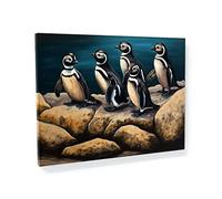 Sense Canvas Penguin Shore 11 Canvas Art - Home Decor Wall Art Print Poster Painting X-Large 48x36 / 1.5