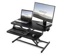 SENSE7 Escritorio Plegable Desk Converter, Escritorio Ajustable en Altura, Soporte para portátil, Capacidad de Carga 13kg, estación de Trabajo de pie, 81x40cm, Mesa con Bandeja para Teclado, Black