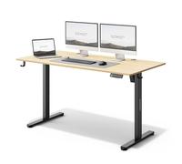 SENSE7 Escritorio Elevable Eléctrico 140x70 cm Negro Pino Memoria | Rango Vertical 72-118 Centímetros, Accionamiento Silencioso, Tablero MDF, Oficina Doméstica, Montaje Sencillo, Uso Adulto