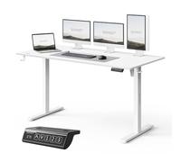 SENSE7 Escritorio Elevable Eléctrico Blanco 140x70 cm 70 kg con Memoria | Ajuste de altura, Estilo nórdico, Para teletrabajo y oficina, Uso diario en el hogar, Para estudios y despachos