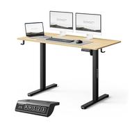 SENSE7 Escritorio Elevable Eléctrico Pino Negro MDF 120x60 cm 70 kg | Altura regulable de 72 a 118 cm, Motor inferior a 55 dB, 3 memorias, Anticolisión, Para teletrabajo y oficina