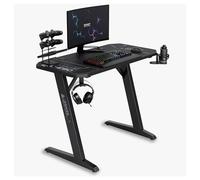 SENSE7 Escritorio Nomad Cybernetic, Mesa de Juegos de 1200x60 con Gancho para Auriculares, portavasos, Soporte para Controlador, Superficie de Fibra de Carbono y diseño ergonómico para Juegos de PC