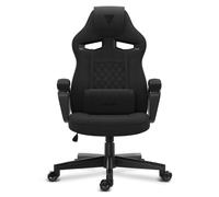 SENSE7 Knight Silla Gaming de Tela Ergonómico Soporte Lumbar Negra
