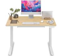 SENSE7 Newai Mesa de Escritorio Regulable Eléctrica con Motor 120x60 Blanco/Bambú