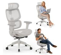 SENSE7 Nobu Silla de Escritorio Ergonómico Ajustable Transpirable Blanco/Gris claro