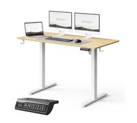 SENSE7 Nojo Light Escritorio Elevable Eléctrico Pino Blanco 120x60cm - Escritorio Ajustable Acogedor Estilo Nórdico con Memoria