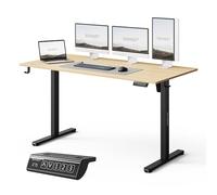 SENSE7 Nojo Light Escritorio Elevable Pino Negro 140x70cm, 70kg - Escritorio Grande y Acogedor Estilo Nórdico