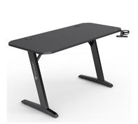 SENSE7 Escritorio Nomad Basic, Mesa de Juegos de 140x60 con Gancho para Auriculares, portavasos, Soporte para Controlador, Superficie de Fibra de Carbono y diseño ergonómico para Juegos de PC