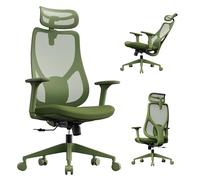 SENSE7 Silla de Escritorio Ergonómica Verde 150kg Soporte Lumbar Malla | Ruedas giratorias, Reposabrazos, Para oficina y estudio, Para usuarios juveniles, Para ordenador, Uso doméstico diario