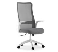 SENSE7 Silla de Oficina ergonómica Juno, Silla de Escritorio con función de balanceo, reposabrazos, Respaldo Transpirable, Silla de Ordenador 130kg, Silla giratoria de Malla, cuida la Espalda, Gris