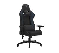 SENSE7 Silla Gaming de Tela Ergonómico 150kg Negra Inclinación Ajustable | Cojines Lumbares Regulables, Función de Balanceo, Reposabrazos Integrados, para Oficina y Casa, Uso Diario