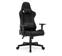 SENSE7 Silla Gaming de Tela Ergonómico 150kg Negra Inclinación Ajustable | Inclinación Ajustable, Reposabrazos, para Oficina y Escritorio, Diseño Ergonómico, Tapizado Textil, Uso Diario