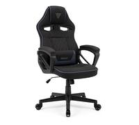 SENSE7 Silla Gaming Knight ergonómica con Cojines lumbares Ajustables, función de balanceo y reposabrazos Acolchados, Silla de Oficina de Tela hasta 120kg, Gaming Chair Negro-Azul