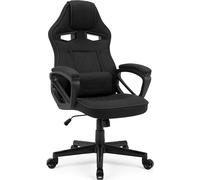SENSE7 Silla Gaming Knight ergonómica con Cojines lumbares Ajustables, función de balanceo y reposabrazos Acolchados, Silla de Oficina de Tela hasta 120kg, Gaming Chair Negro