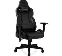 SENSE7 Silla Gaming Sentinel, sillón ergonómico con Cojines lumbares Ajustables, ángulo de inclinación y función de balanceo, Silla de Oficina de Cuero PU para 150kg, Negro-Gris