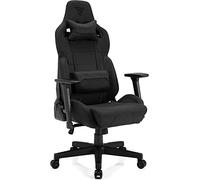 SENSE7 Silla Gaming Sentinel, sillón ergonómico con Cojines lumbares Ajustables, ángulo de inclinación y función de balanceo, Silla de Oficina de Tela para 150kg, Negro