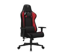 SENSE7 Silla Gaming Spellcaster, sillón ergonómico con Cojines lumbares Ajustables y ángulo de inclinación, función de balanceo, Silla de Oficina de Cuero PU para 150kg, Gaming Chair Negro-Rojo