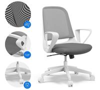 SENSE7 Sopty Silla de Escritorio Ergonómico Transpirable Blanca/Gris