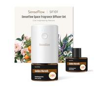 SenseFlow Difusor Aceites Esenciales Difusor de Aromas SF101 Pro - Ultrasónico Sin Agua, 100 % Vegetal, Aromaterapia120-Días, para Hogar, Hotel y Estudio hasta 100㎡, Calidez Dorada