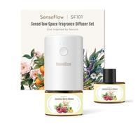 SenseFlow Difusor Aceites Esenciales Difusor de Aromas SF101 Pro - Ultrasónico Sin Agua, 100 % Vegetal, Aromaterapia120 Días, para Hogar, Hotel y Estudio Hasta 100 ㎡, Flor de Jazmín y Bayas