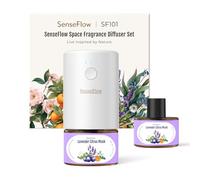 SenseFlow Difusor Aceites Esenciales Difusor de Aromas SF101 Pro - Ultrasónico Sin Agua, 100 % Vegetal, Aromaterapia120 Días, para Hogar, Hotel y Estudio Hasta 100 ㎡, Lavanda, Cítricos y Almizcle