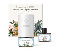 SenseFlow Difusor Aceites Esenciales Difusor de Aromas SF101 Pro - Ultrasónico Sin Agua, 100 % Vegetal, Aromaterapia120 Días, para Hogar, Hotel y Estudio Hasta 100 ㎡, Cítricos y Loto Especiado