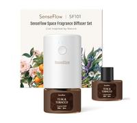 SenseFlow Difusor Aceites Esenciales Difusor de Aromas SF101 Pro - Ultrasónico Sin Agua, 100 % Vegetal, Aromaterapia120 Días, para Hogar, Hotel y Estudio Hasta 100 ㎡, Teca y Tabaco