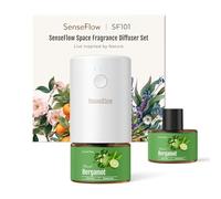 SenseFlow Difusor Aceites Esenciales Difusor de Aromas SF101 Pro - Ultrasónico Sin Agua, 100 % Vegetal, Aromaterapia120 Días, para Hogar, Hotel y Estudio hasta 100 ㎡, Bergamota