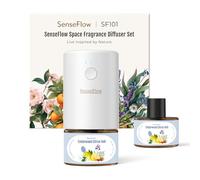 SenseFlow Difusor Aceites Esenciales Difusor de Aromas SF101 Pro - Ultrasónico Sin Agua, 100 % Vegetal, Aromaterapia120 Días, para Hogar, Hotel y Estudio Hasta 101 ㎡, Velo de Cedro y Cítricos