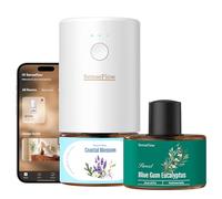 SenseFlow Difusor Wi-Fi SF101S Duo Set, 2 aceites Esenciales, ultrasónico sin Agua, Aroma Vegetal 100%, 240 días, hasta 100 m² - Blue Gum Eucalyptus/Coastal Blossom