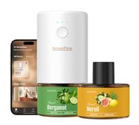 SenseFlow Difusor Wi-Fi SF101S Duo Set, 2 aceites Esenciales, ultrasónico sin Agua, Aroma Vegetal 100%, 240 días, hasta 100 m² - Bergamot | Neroli