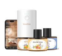 SenseFlow Difusor Wi-Fi SF101S Trio Set, 3 aceites Esenciales, ultrasónico sin Agua, Aroma Vegetal 100%, 360 días, hasta 100 m² - Capri Orange | Citrus Verbena | Peach Aura