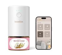 SenseFlow Essential Oil Diffuser Waterless Ultrasonic Wi-Fi SF101S Pro-100% Plant-Based, LED Light, Adjustable Modes, 100㎡ Covers, 120-Day Scent - Air Freshener & Aromatherapy - Black Cedar & Juniper