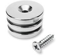 Sensei 3 piezas Imán de neodimio redondo 25x4 mm, con agujero para tornillo, 9 kg de fuerza de atracción + 3 tornillos incluidos