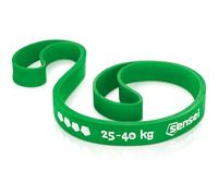 SENSEI Banda Elástica Musculación (25-40 kg) - Goma Elástica para Dominadas y Desarrollo Muscular - con Ebook de Ejercicios - Cinta de Resistencia Fuerte, Verde