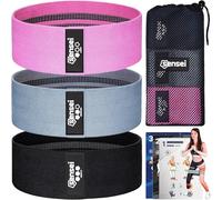 SENSEI® Bandas Elásticas Fitness Set - 3 Cintas Elásticas Antideslizantes para Glúteos, Piernas, Pilates & Musculación